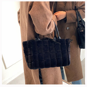 Women Handbags Overlarge Tote Bag Fluffy Soft Plush 22446