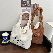 Load image into Gallery viewer, Fluffy Plush Tote Bag for Women Cute Bear Tote Bag 22452