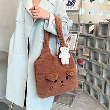 Load image into Gallery viewer, Fluffy Plush Tote Bag for Women Cute Bear Tote Bag 22452