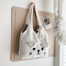 Load image into Gallery viewer, Fluffy Plush Tote Bag for Women Cute Bear Tote Bag 22452