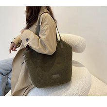 Load image into Gallery viewer, Plush Tote Bag for Women Soft Plush Shoulder Handbag 22453