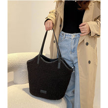 Load image into Gallery viewer, Plush Tote Bag for Women Soft Plush Shoulder Handbag 22453