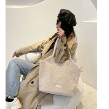 Load image into Gallery viewer, Plush Tote Bag for Women Soft Plush Shoulder Handbag 22453