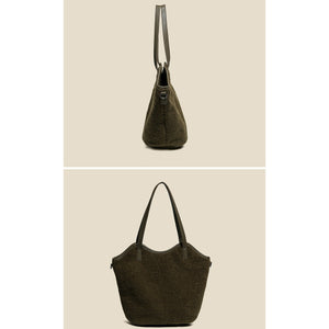 Plush Tote Bag for Women Soft Plush Shoulder Handbag 22453