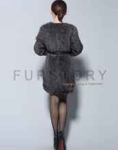 Load image into Gallery viewer, Natural Mink Fur Knitting Coat  Jacket Overcoat Long Length Version Outerwear Full Sleeve