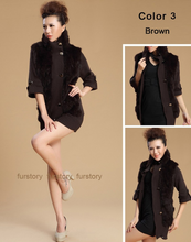 Load image into Gallery viewer, Natural Rabbit Fur Coat Jacket Overcoat Fur Coat Women