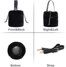 Load image into Gallery viewer, Crossbody Bags for Women Faux Fur Drawstring Bucket Shoulder Bag Purses and Handbags for Ladies Girls