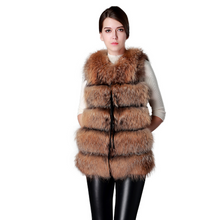 Load image into Gallery viewer, Raccoon Fur Vest Women&#39;s Real Fur and Leather Winter Girl&#39;s Warm Outerwear Fur Vest