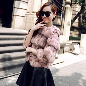 Natural Fox Fur Jacket for Women Winter Coat 14192