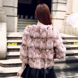 Natural Fox Fur Jacket for Women Winter Coat 14192