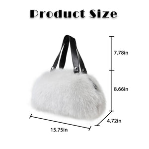 Women's Winter Fur Fox Handbag Leather Ladies Shoulder Bag FS19808