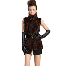 Load image into Gallery viewer, Natural Fur Vest Knitted Wool Blends Waistcoat Mandarin Collar Jacket