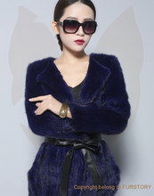 Load image into Gallery viewer, Natural Mink Fur Knitting Coat  Jacket Overcoat Long Length Version Outerwear Full Sleeve