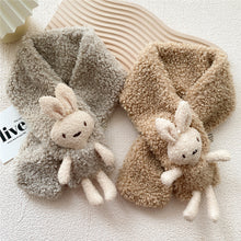 Load image into Gallery viewer, Girls Rabbit Curly Plush Scarf Solid Color Scarf 22509