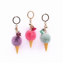 Load image into Gallery viewer, Ice Cream Keychain Cute Bag Cartoon Plush Pendant 22C02