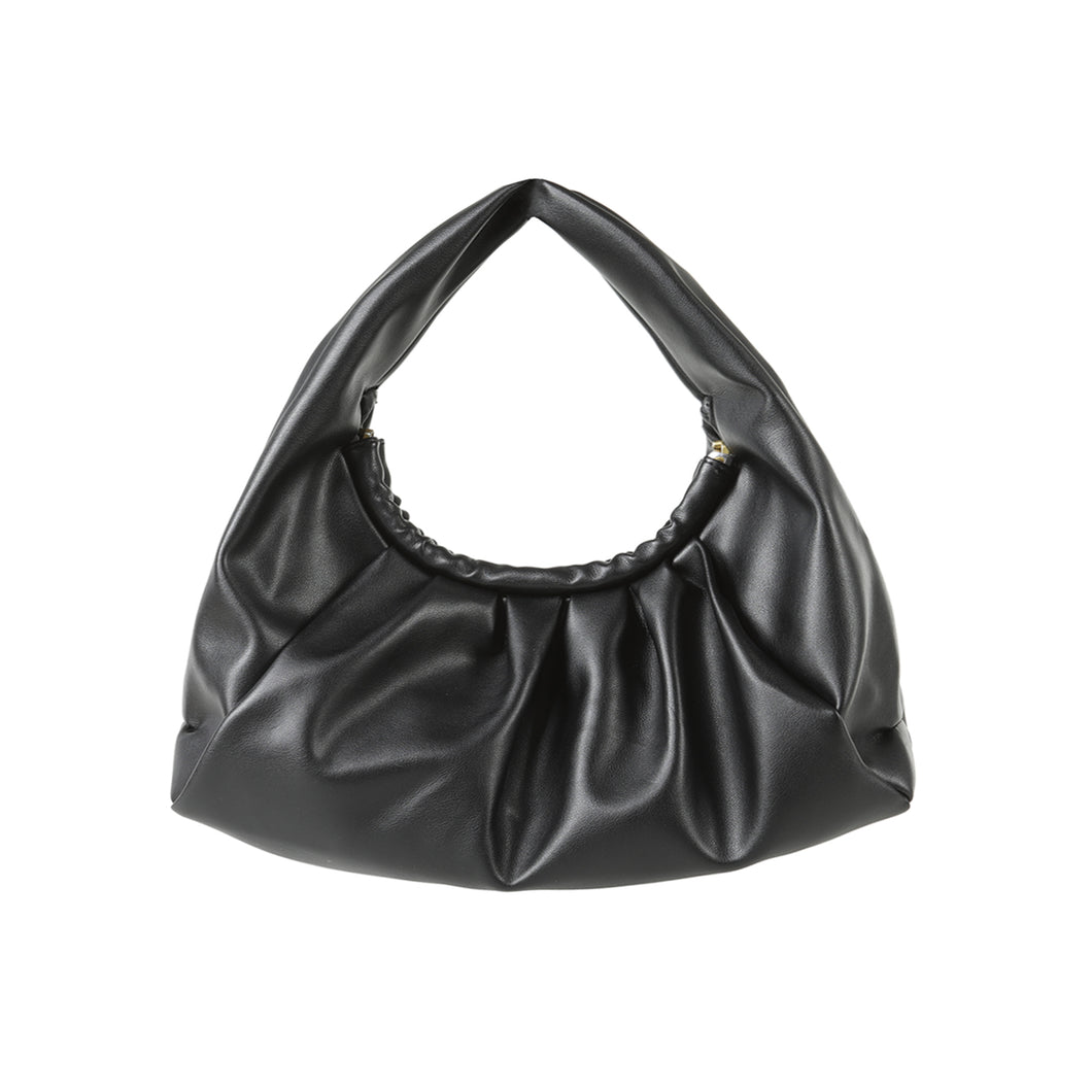 PU Leather Shoulder Bags Top-Handle Bag Braided Ruched Trendy Purse 22813