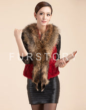 Load image into Gallery viewer, Natural Rabbit Fur Knitter Sweater Long Vest Waistcoat Jacket