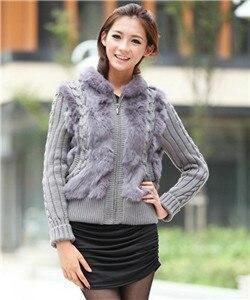 Women's Coats Fur Coats Real Knit Rabbit Fur Big Hood Thick Sweater Coats 010102