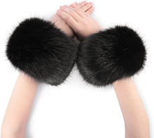 Load image into Gallery viewer, Women&#39;s Faux Fur Wrist Cuffs Winter Fluffy Arm Warmer Boot Cuffs Fur Leg Warmers