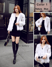 Load image into Gallery viewer, Women's Natural Fox Fur Coat Fashion Natural Color Full Sleeve