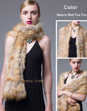 Load image into Gallery viewer, Real REX Rabbit Fur Scarf Rabbit Ball Fur Wrap Cape Shawl Neck Warmer FS15502