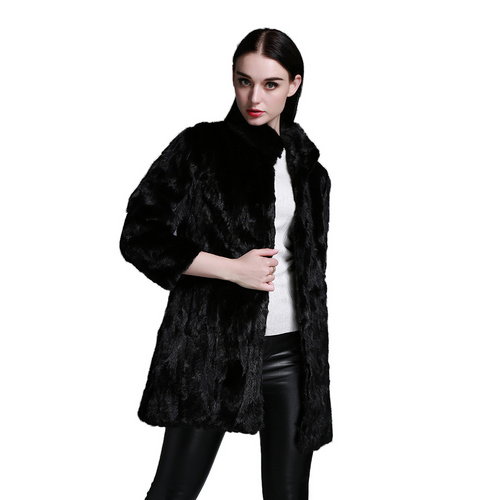 Women's Natural Mink Fur Coat Women Female Real Fur Women Long Overcoat