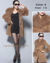 Load image into Gallery viewer, Lamb Fur Collar Coat Top Grade Genuine Sheep Leather Full Sleeve Jacket