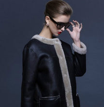 Load image into Gallery viewer, Women&#39;s Natural Long Lamb Fur Coat Double Faced Fur Coat