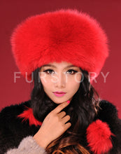Load image into Gallery viewer, Winter Hats for Women Real Fox Fur Beanie Hat Skullies Cap Womens 13602