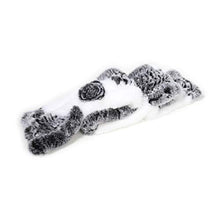 Load image into Gallery viewer, Fur Story Women&#39;s Rex Rabbit Fur Scarf Ladies Winter Warm Knitted Flowers Crochet Fashion Scarf Scarves for Women Men(FS19503A-Gray White)