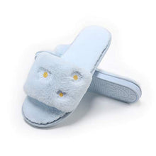 Load image into Gallery viewer, Fur Story FS20S08 Women&#39;s Furry Slippers Memory Foam Fur Slippers Daisy Open Toe House Slippers