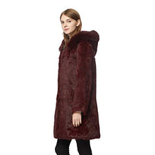 Load image into Gallery viewer, Ladies Winter Rabbit Belt Fox Fur Decorative Cover Warm Jacket 151254