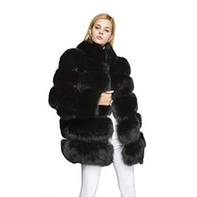 Load image into Gallery viewer, fur story Women&#39;s Fox Fur Coat with Stand Collar Fur Jacket for Winter 18125