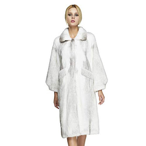 Fur Story Women's Mink Fur Coat with Lantern Full Sleeve Long Fur Jacket for Winter 18117