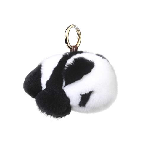 Fur Key Chains Real Rex Rabbit Fur Panda Key Ring Fluffy Handmade Sewing Car Keychains - Fur Story 18801