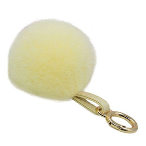 Fur Story 16816 Real Rex Rabbit Fur Pompom Ball Car Key Chain Handbag Key Rings