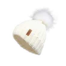 Load image into Gallery viewer, Pilipala Women Knit Beanie Hat with Fur Pompom Winter hat for Women Ski Cap
