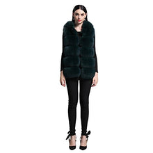 Load image into Gallery viewer, fur story Women&#39;s Fur Vest Hoodie with Real Fox Fur Thick Warm Vest with Hood Sleeveless
