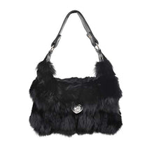 Load image into Gallery viewer, Fur Story Women&#39;s Winter Fox Shoulder Handbags Hand Bag for Women Leather Top Handle Ladies Zipper Soft Stylish Fashion Bag