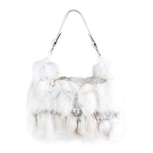 Load image into Gallery viewer, Fur Story Women&#39;s Winter Fox Shoulder Handbags Hand Bag for Women Leather Top Handle Ladies Zipper Soft Stylish Fashion Bag