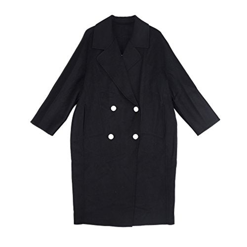 fur story Women's Long Double Faced Cashmere Coat Handmade Fashion Ladies Double Breasted Coat Full Sleeve