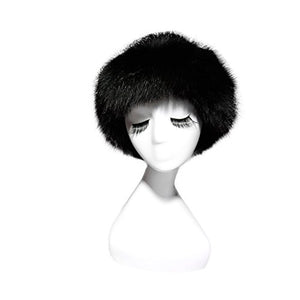Fur Story 15671 Women's Knitted Real Mink Fur Bucket Hat with Fox Fur Brim