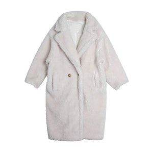 fur story Women's Lamb Fur Coat for Winter Teddy Bear Fur Jacket with Turnover Collar 18128