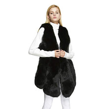 Load image into Gallery viewer, fur story Women's Fox Fur Vest Solid Color Fur Jacket for Winter No-Collar 18201