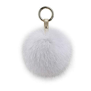 Fur Story FS16834 Fur Pom Pom KeyChain Bag Car Purse Charm Fluffy Fur Keychain Ball