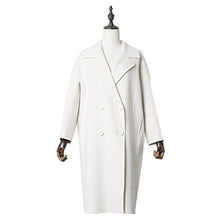 Load image into Gallery viewer, fur story Women&#39;s Long Double Faced Cashmere Coat Handmade Fashion Ladies Double Breasted Coat Full Sleeve