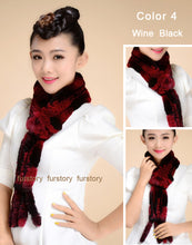 Load image into Gallery viewer, Real REX Rabbit Fur Scarf Rabbit Ball Fur Wrap Cape Shawl Neck Warmer FS14506