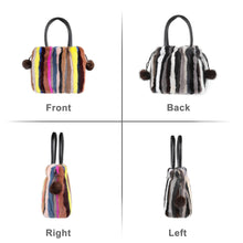 Load image into Gallery viewer, Women&#39;s Mink Fur Handbag Tote Furry Top Handle Bag Satchel Purses Multicolor