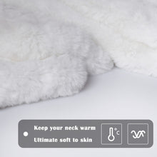 Load image into Gallery viewer, Women&#39;s Rex Rabbit Fur Scarf Ladies Winter Warm Knitted Flowers Crochet Fashion Scarf Scarves for Women Men