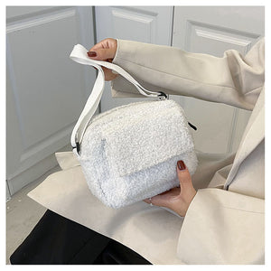 Fluffy Plush Square Shoulder Bag Crossbody Bag Female Mini Bag 22441